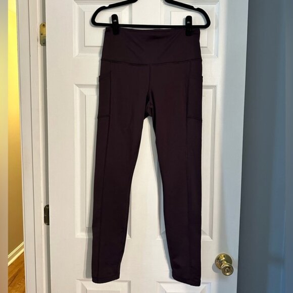 Purple Fleece-Lined High-Waisted Leggings - Picture 1 of 5